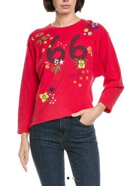 NWT MOTHER The Footballer Sweatshirt- Red- S